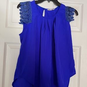 Trende Sleeveless Cobalt Blue Blouse Size L